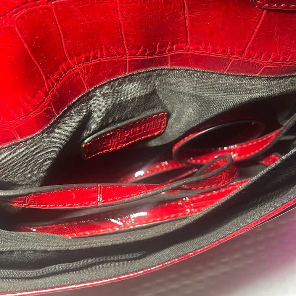 Cosmopolitan Red Snake Skin Crossbody Clutch Bag / Purse long Strap - Picture 6 of 8